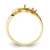 14k Diamond & 7mm Pearl Ring Mounting (No Stone Included)